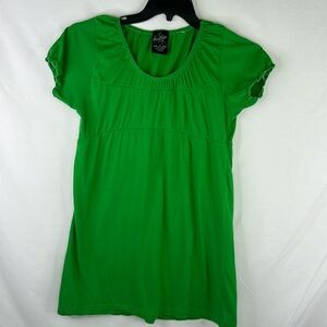 Woman's Green Cotton Tunic Top Size:2X